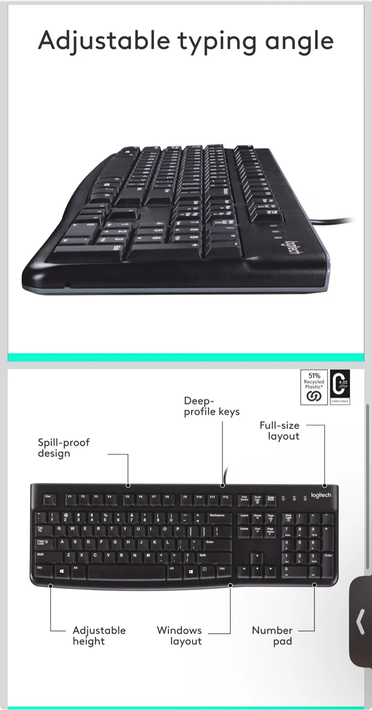Logitech K120 Corded Keyboard - photo 2