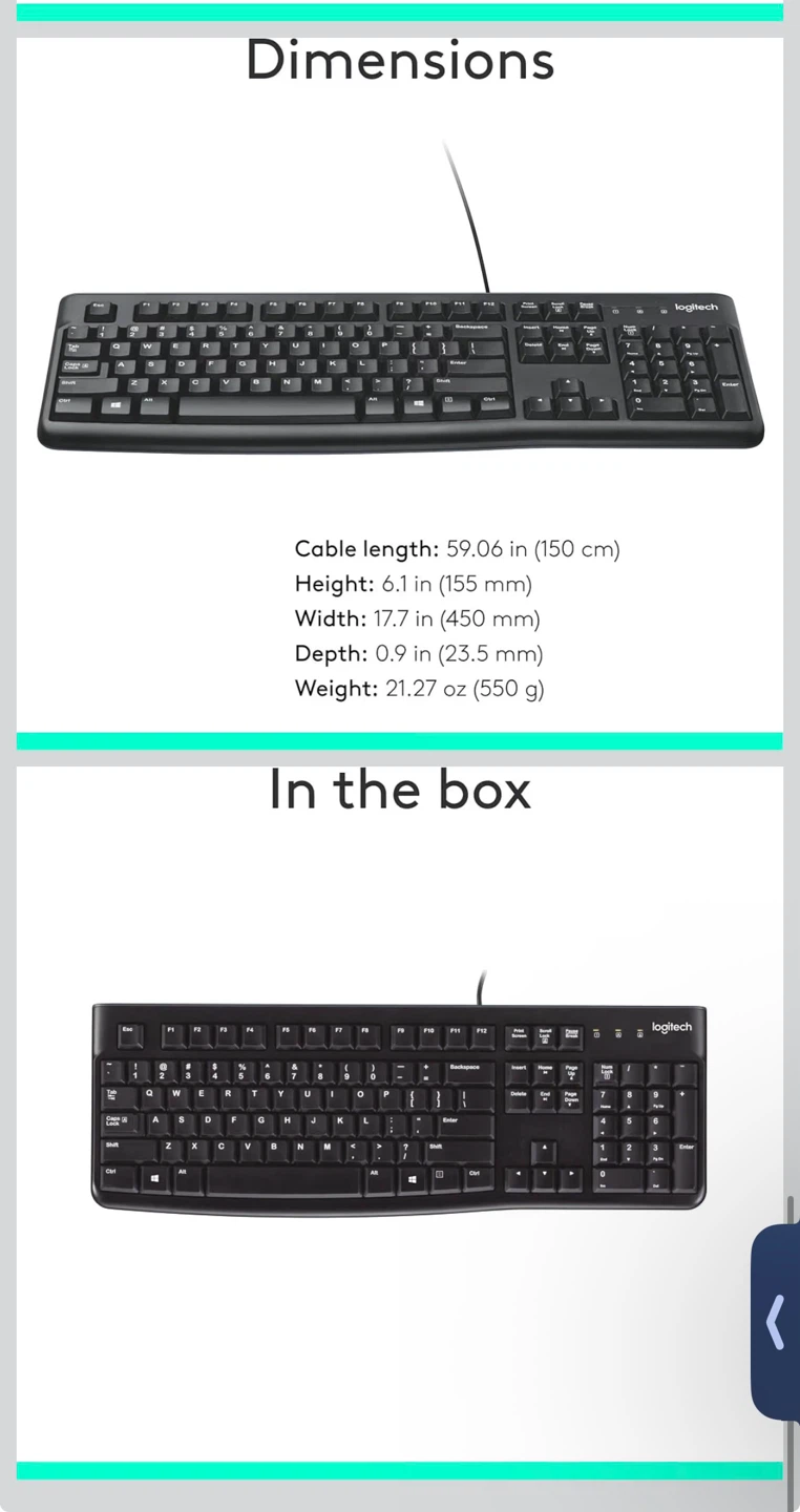 Logitech K120 Corded Keyboard - photo 5