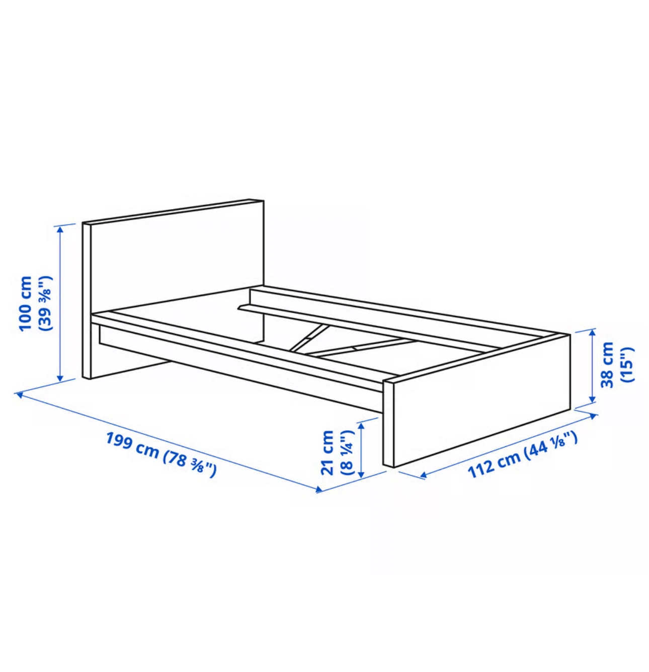 IKEA MALM Bed Frame, White, Single - photo 3