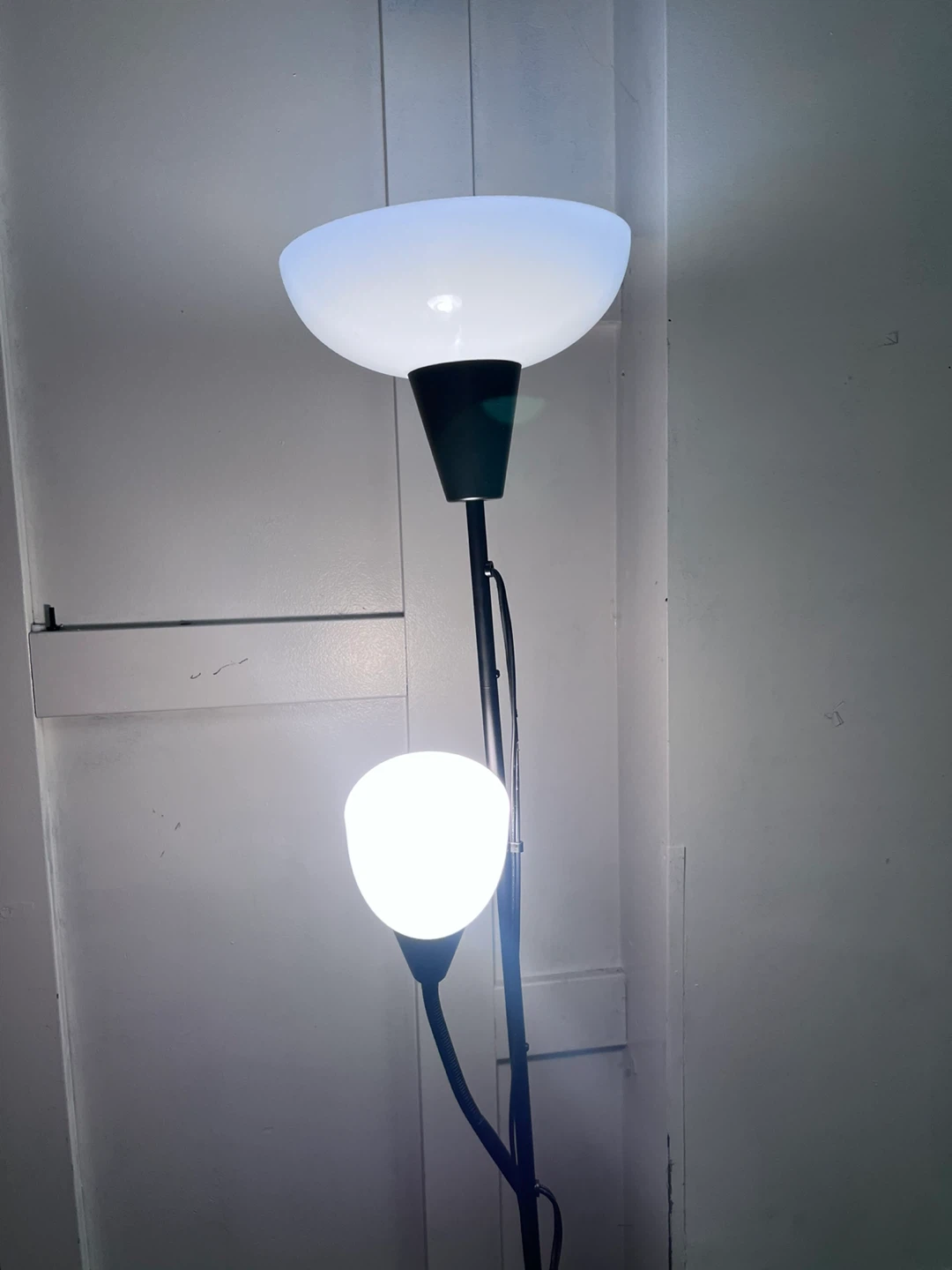 Black Dual-Light Torchiere Floor Lamp - photo 2