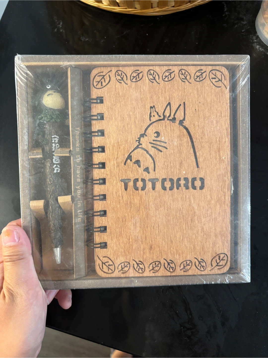 Totoro Wooden Notebook and Pen Gift Set