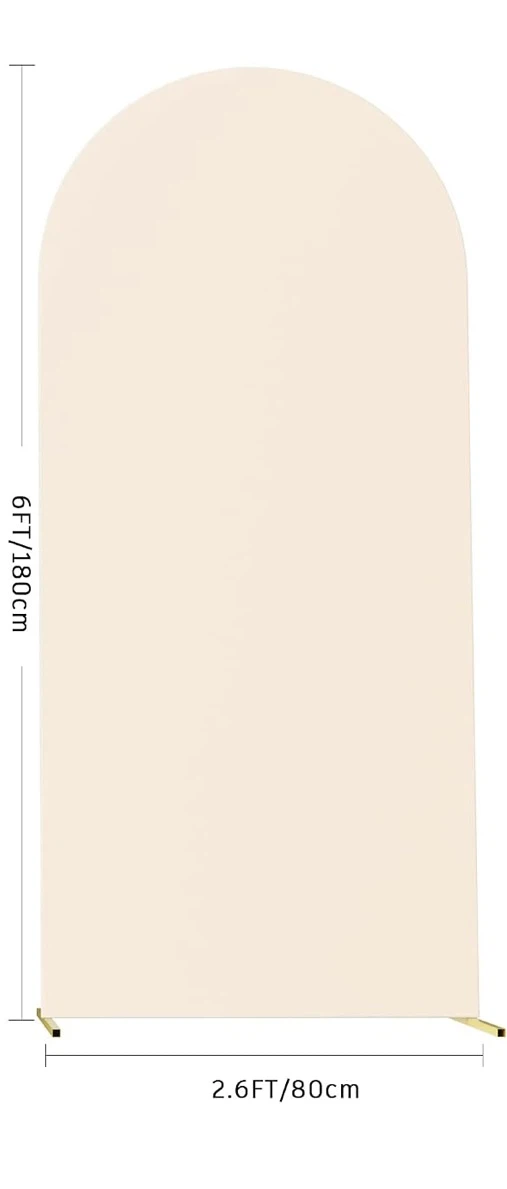 Arched Backdrop Stand with Covers beige And blue.