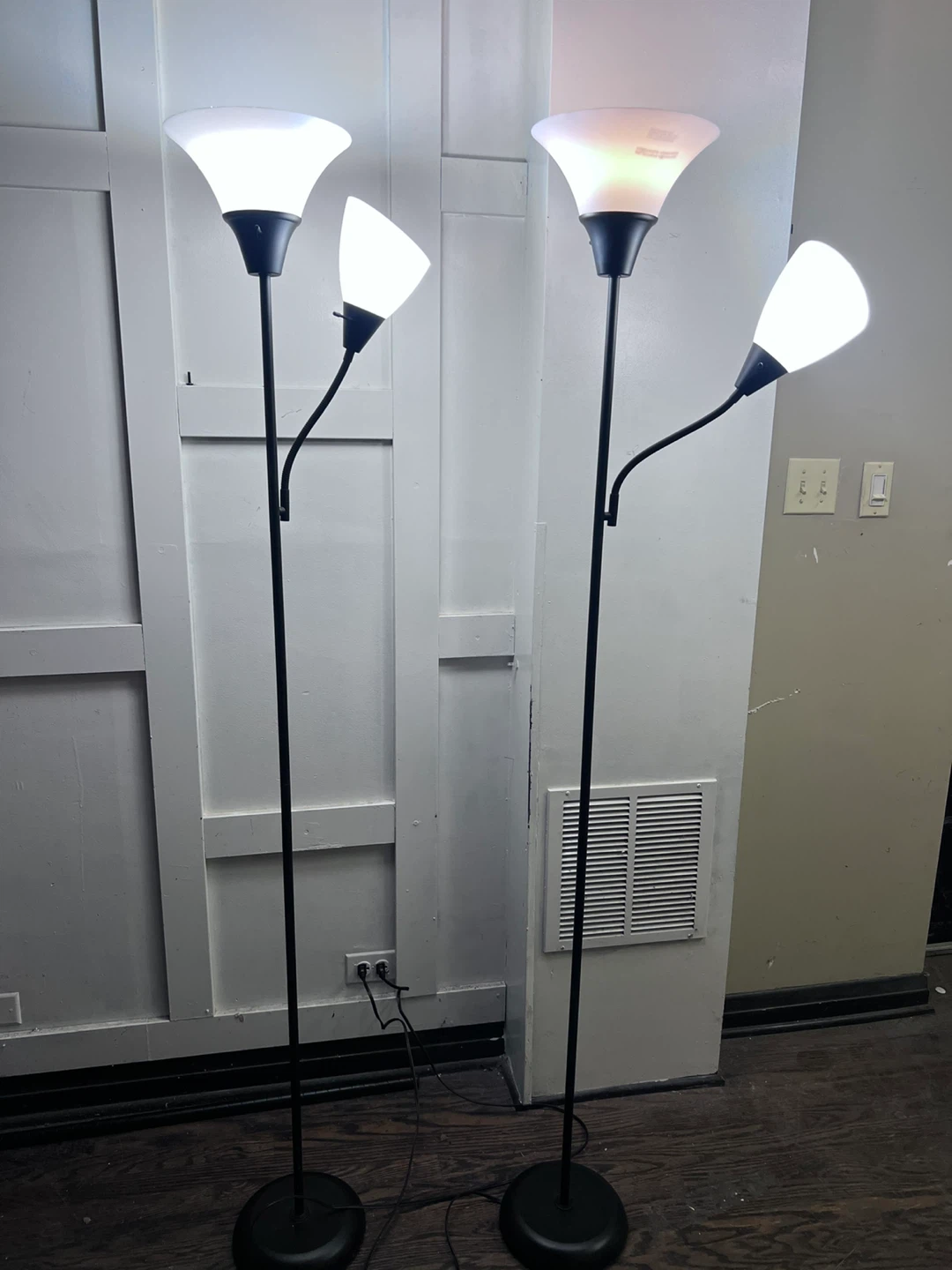 Set of Two Black Floor Lamps
