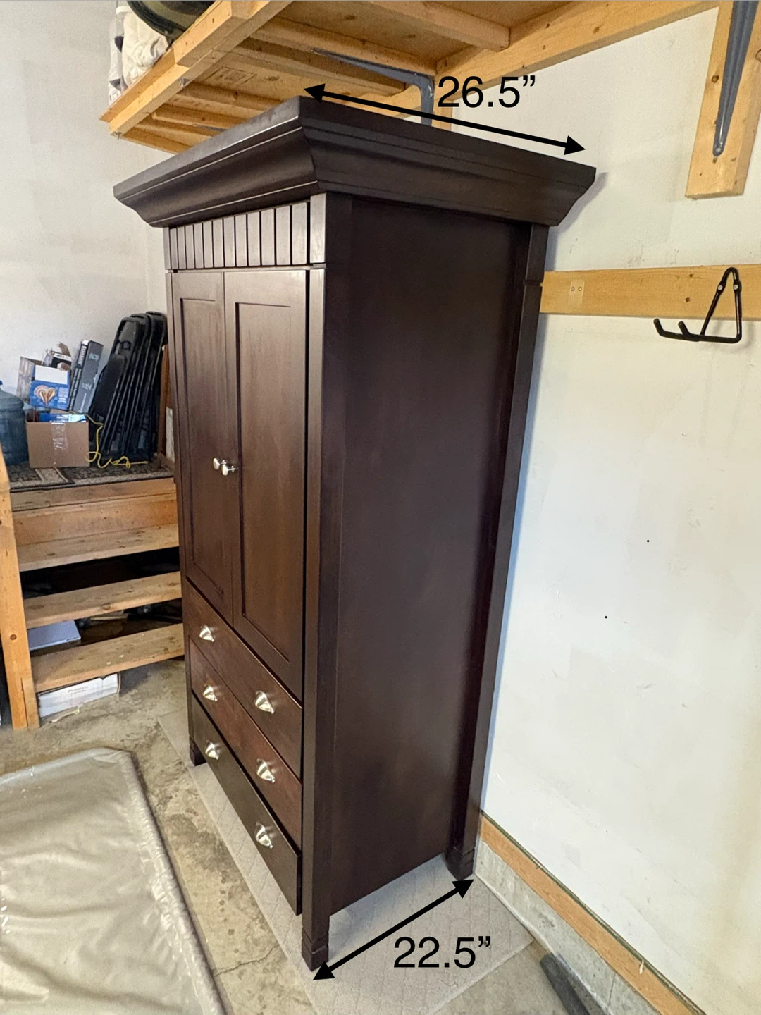 Solid wood armoire with drawers - photo 2