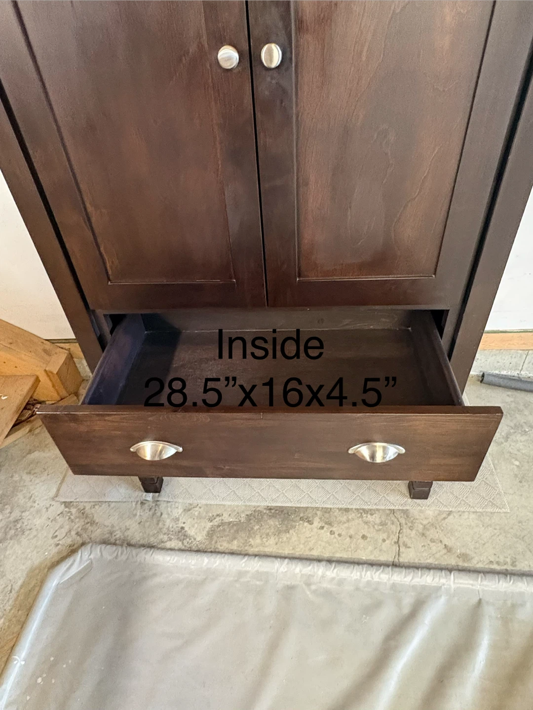 Solid wood armoire with drawers - photo 3