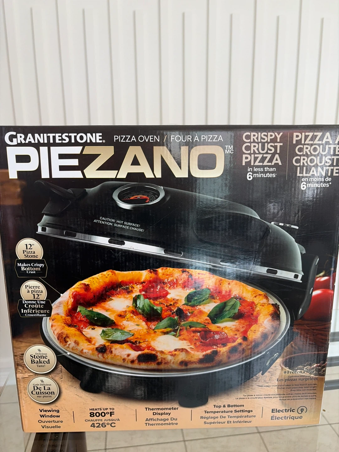 Amazing, 12 inch PIEZANO Pizza Oven (Granite stone)