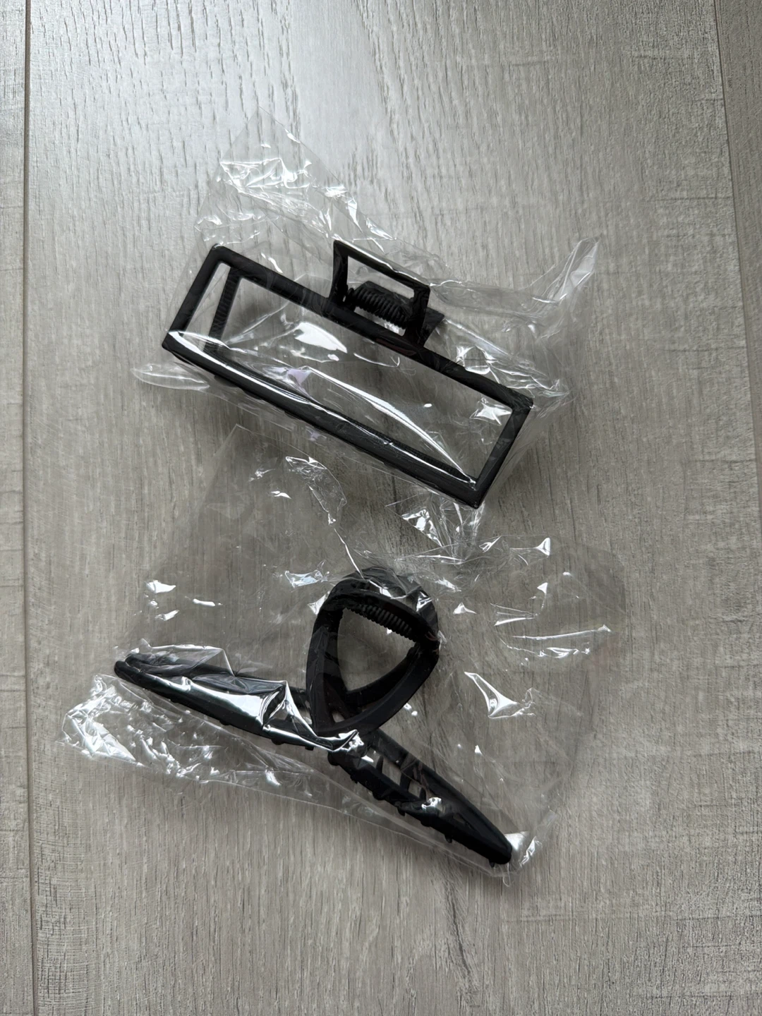 Two Black Matte Hair Claw Clips