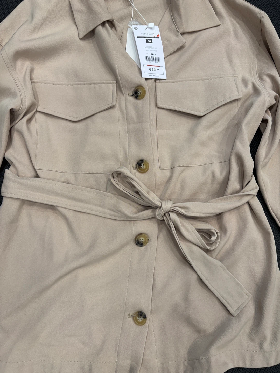 Tiffosi Beige Belted Shacket - photo 2