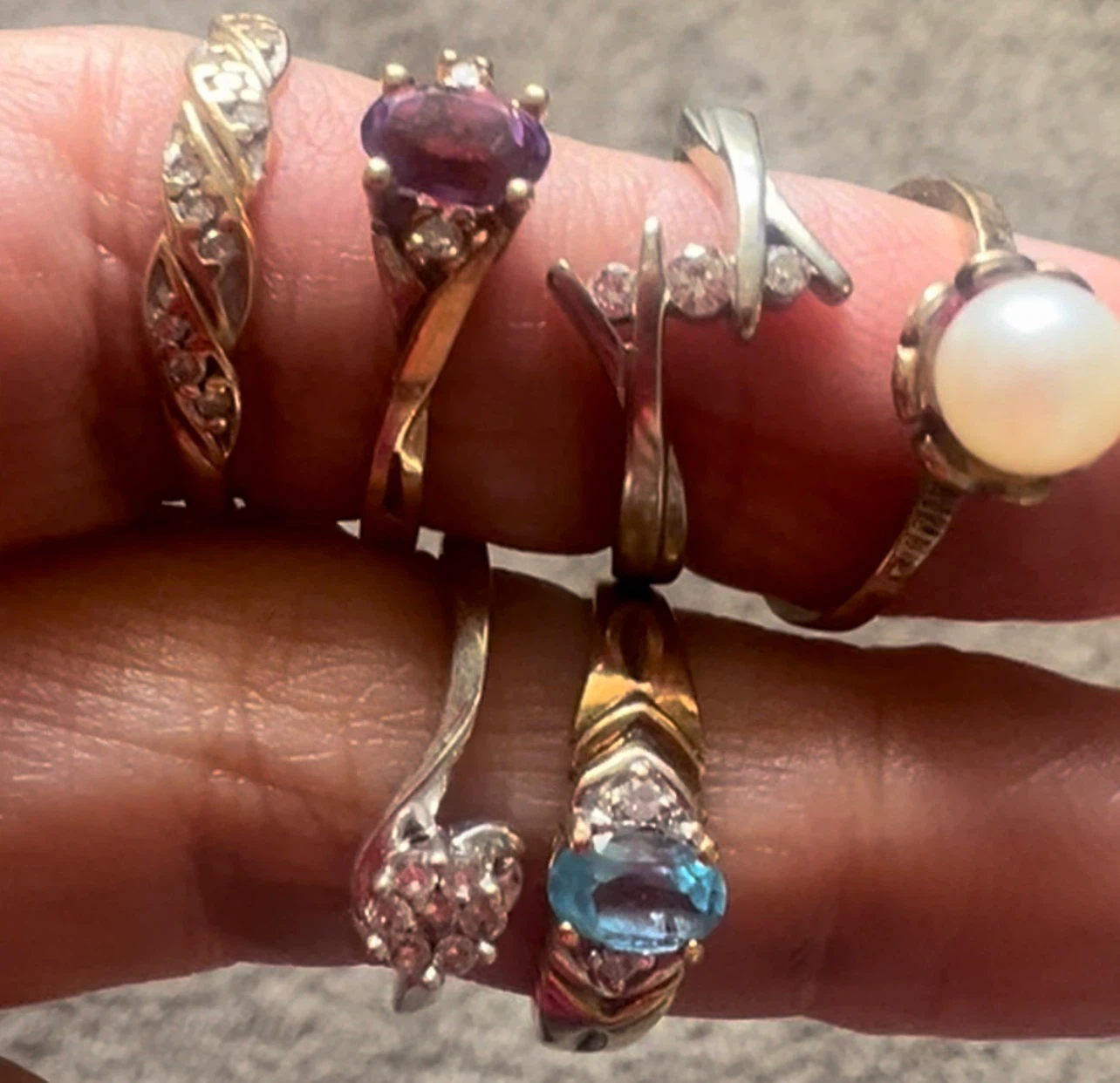 Assorted Gemstone and Pearl Rings