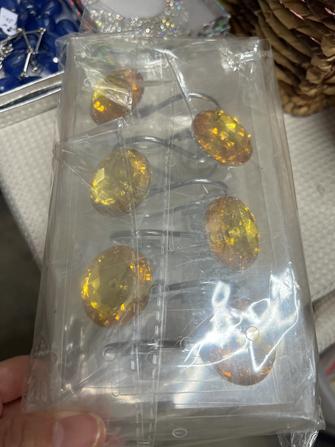 Amber Crystal Shower Curtain Hooks - photo 2