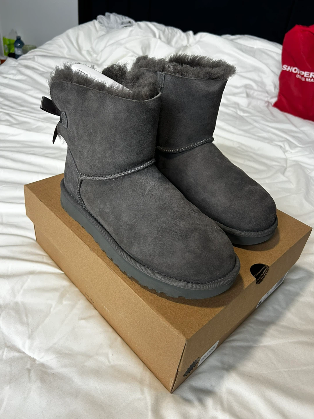 UGG Mini Bailey Bow II Boots - Grey, Size 8 - photo 5