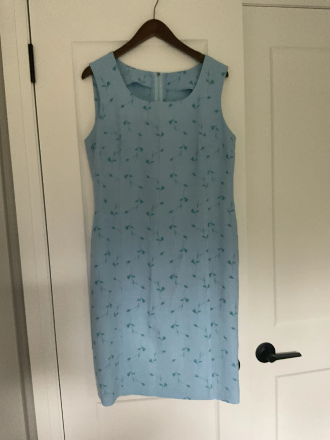 Light blue floral sleeveless dress