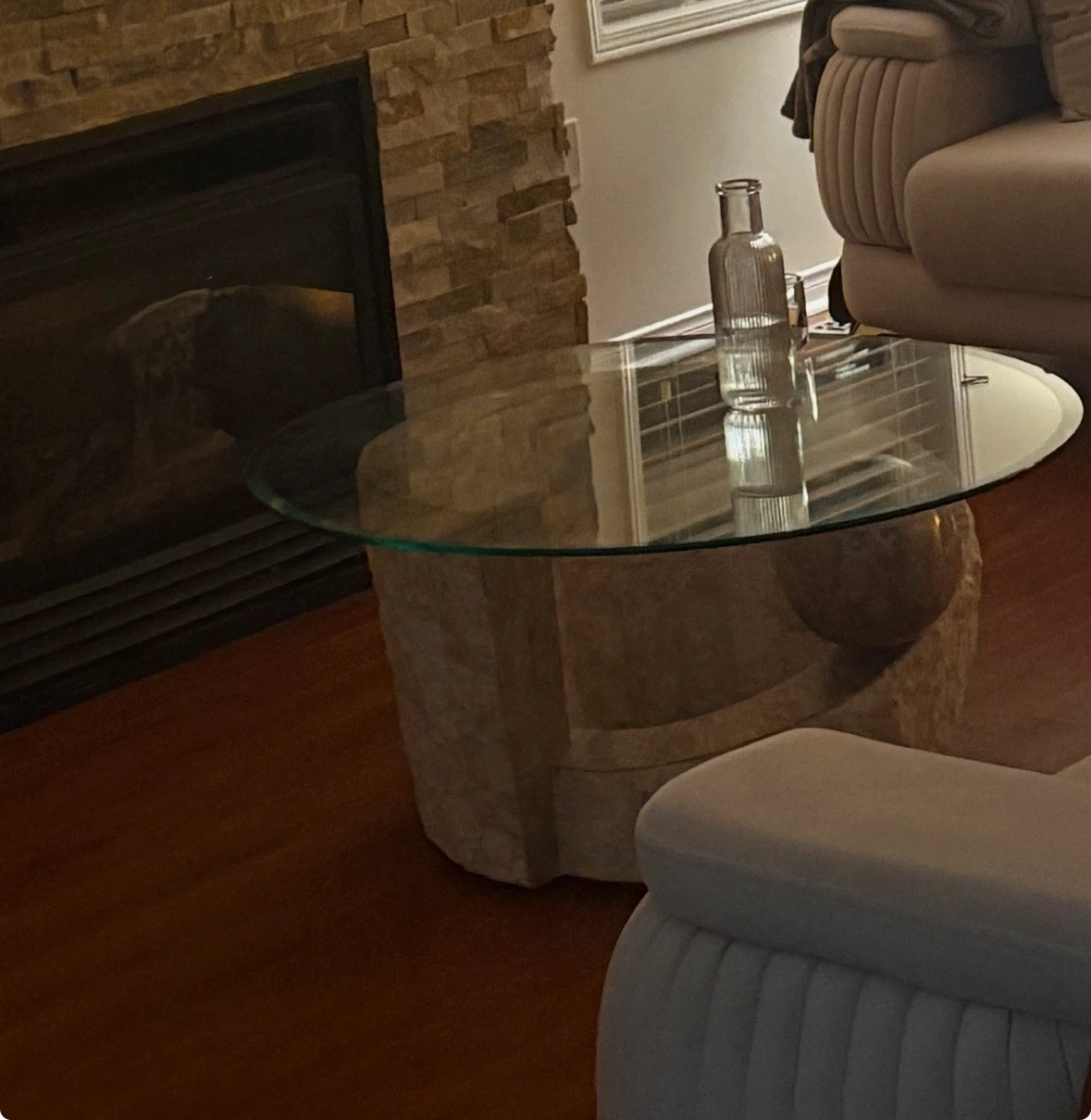 Stone and Glass Coffee Table