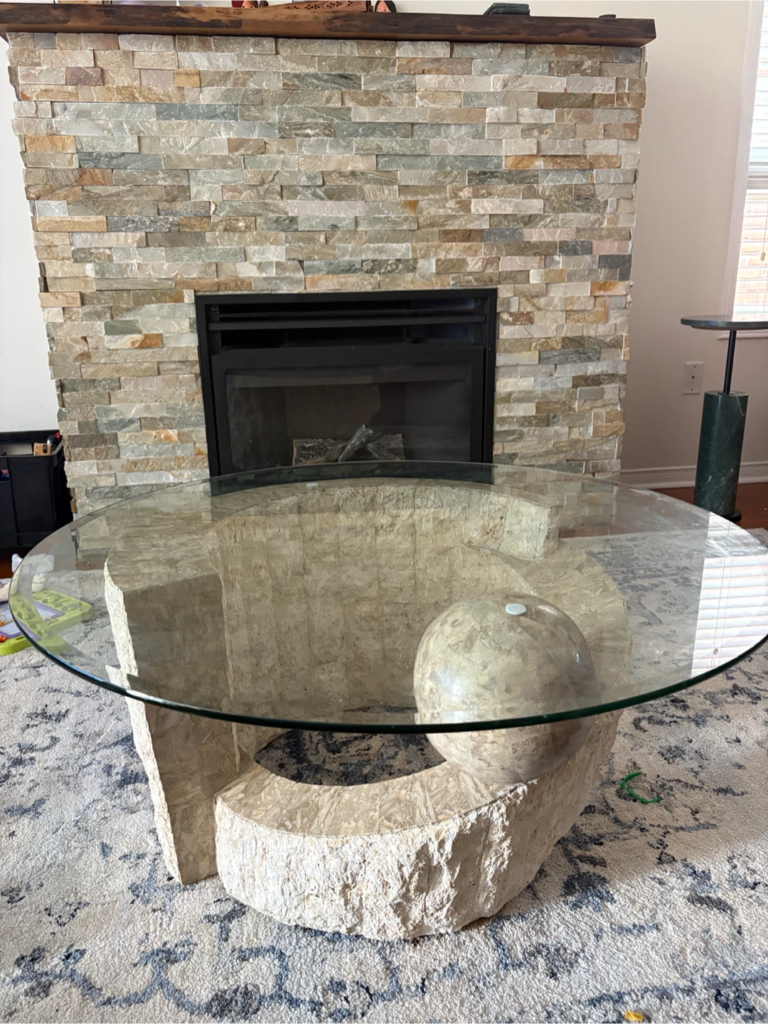 Stone and Glass Coffee Table - photo 2