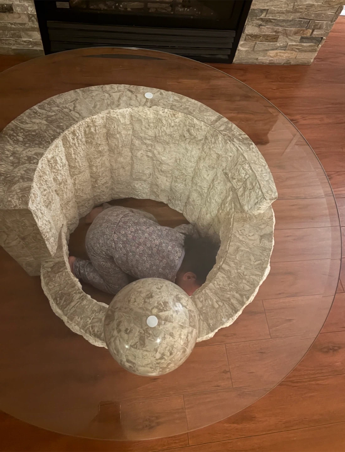 Stone and Glass Coffee Table - photo 3