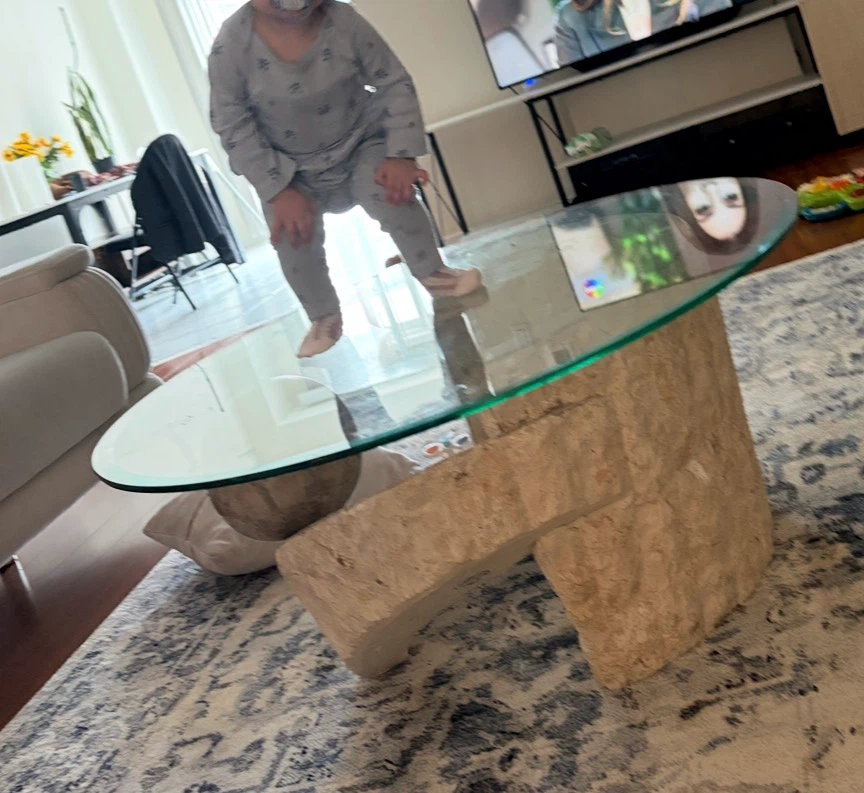 Stone and Glass Coffee Table - photo 4
