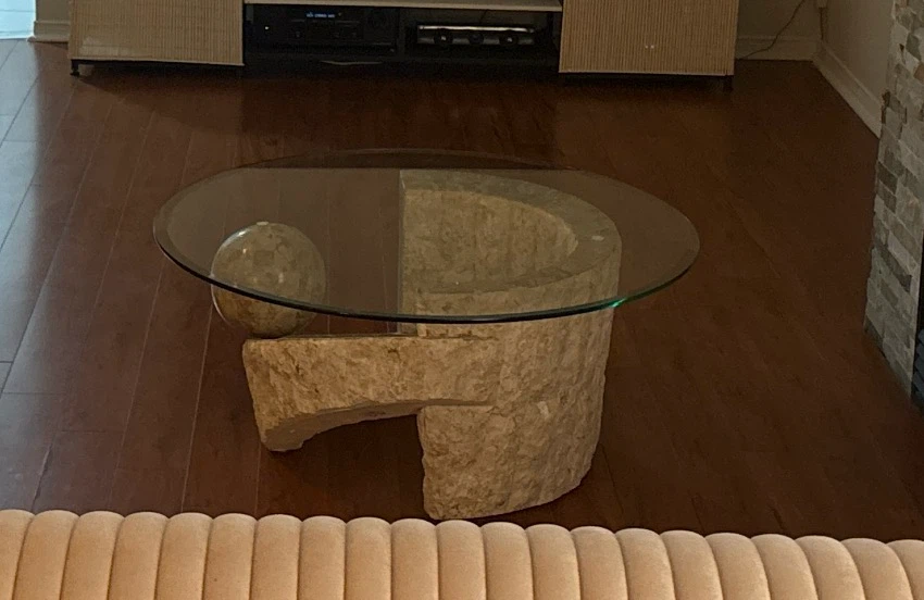 Stone and Glass Coffee Table - photo 5