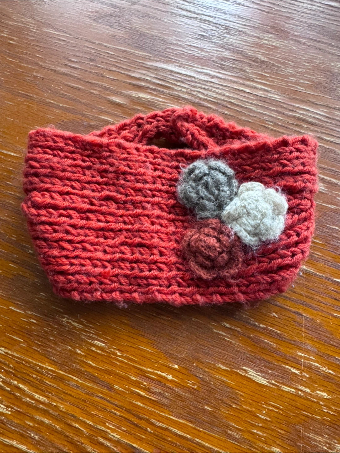Orange Knit Headband with Floral Detail - photo 2