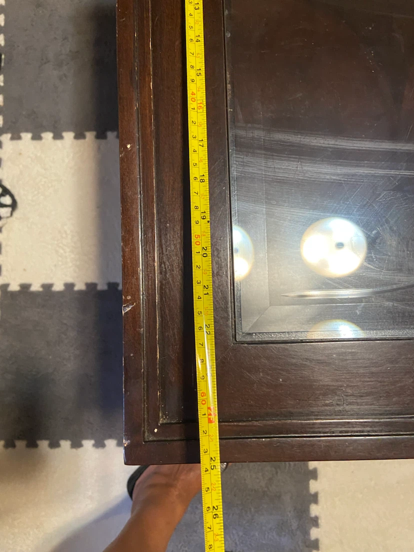 Dark Brown Coffee Table with Glass Top - photo 3