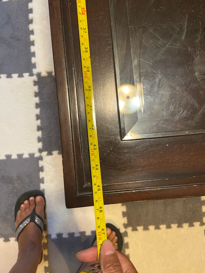Dark Brown Coffee Table with Glass Top - photo 4