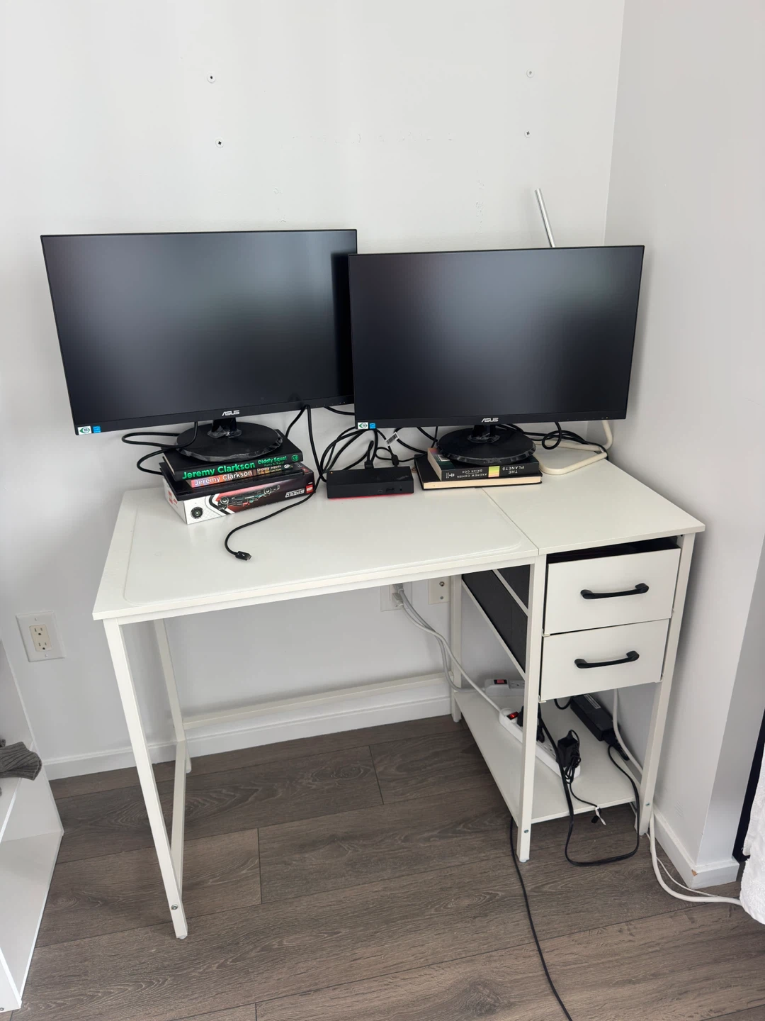White Computer Desk with Two Drawers - photo 2