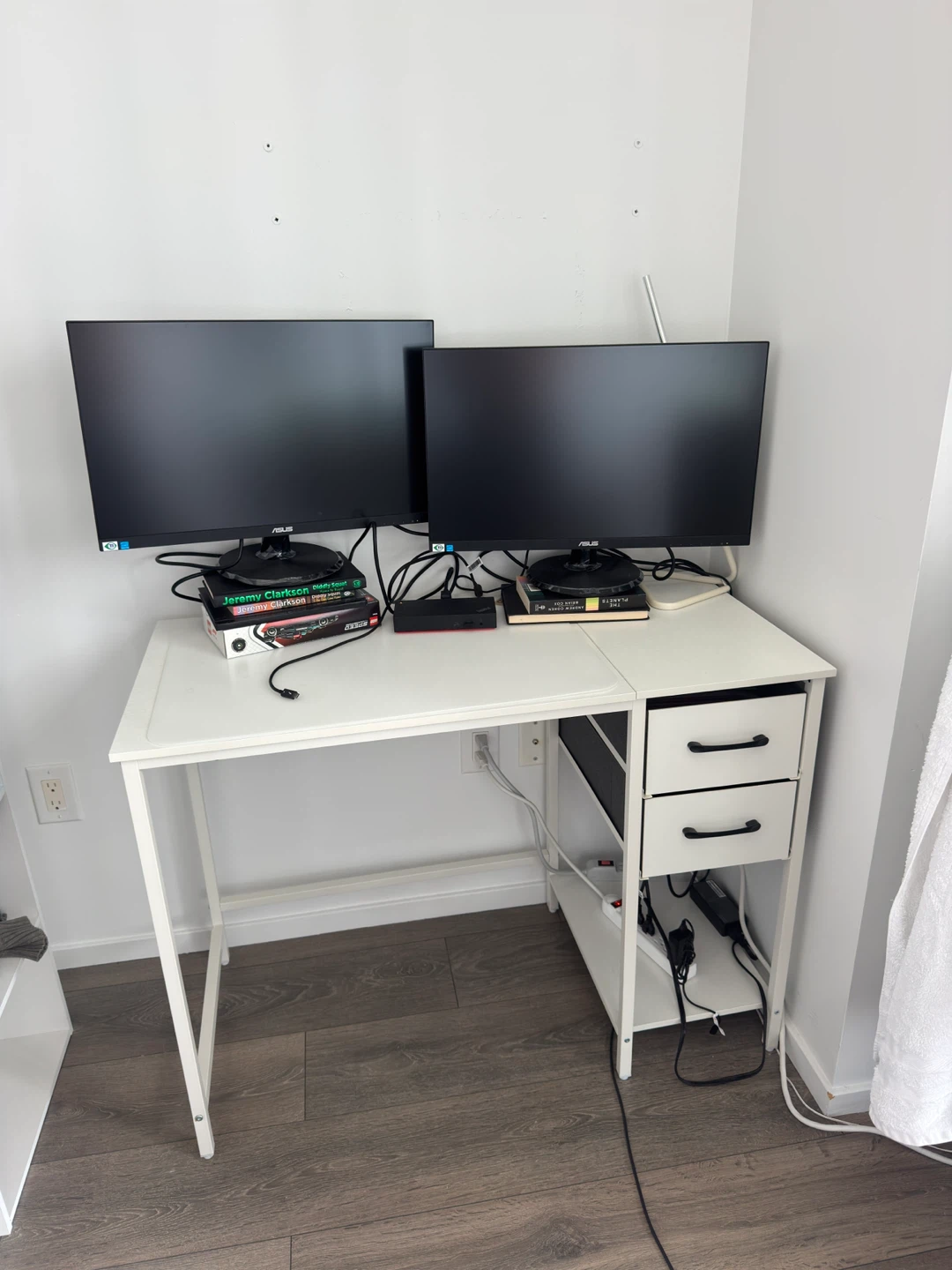 White Computer Desk with Two Drawers - photo 3