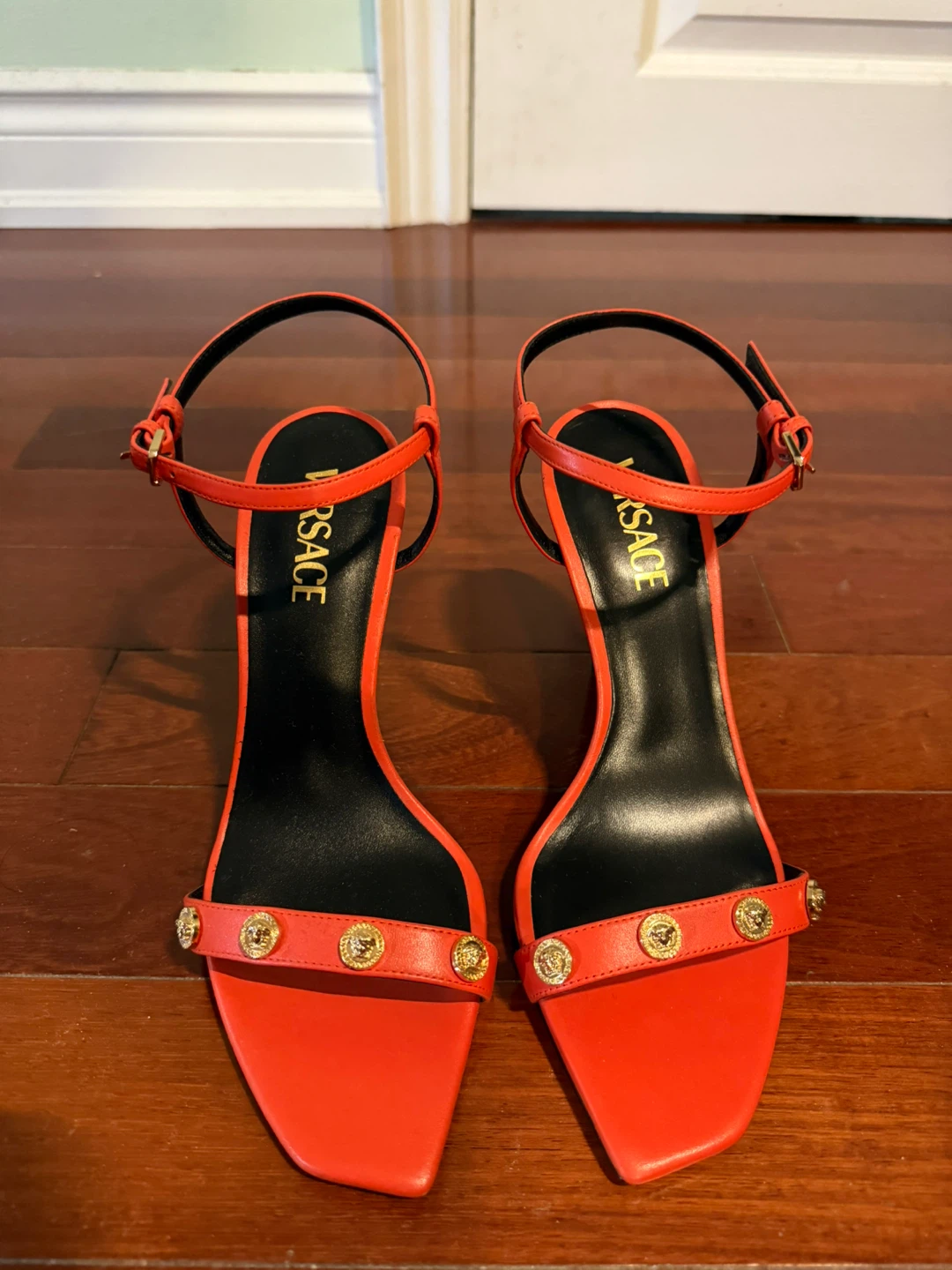 Versace Medusa Studded Heeled Sandals - photo 4