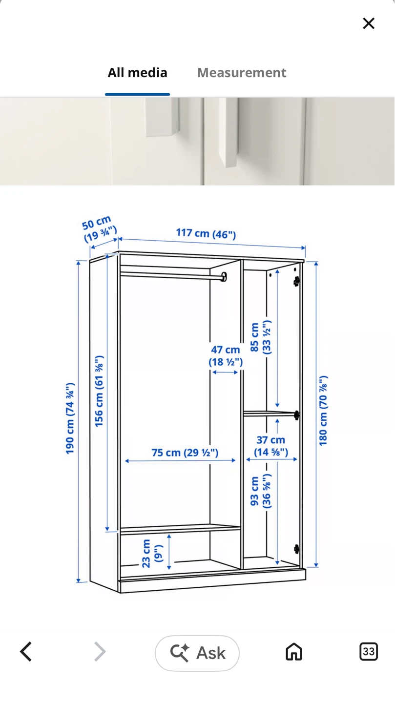 Wardrobe ikea Brimnes free - photo 4