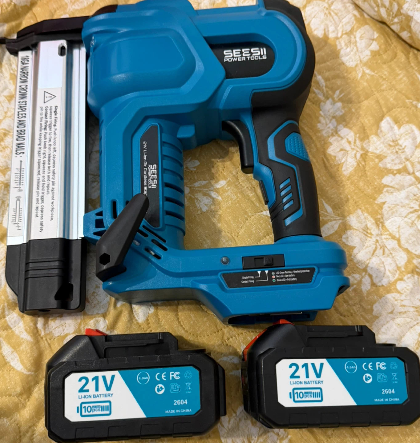 SEESII 21V Cordless Brad Nailer and Stapler