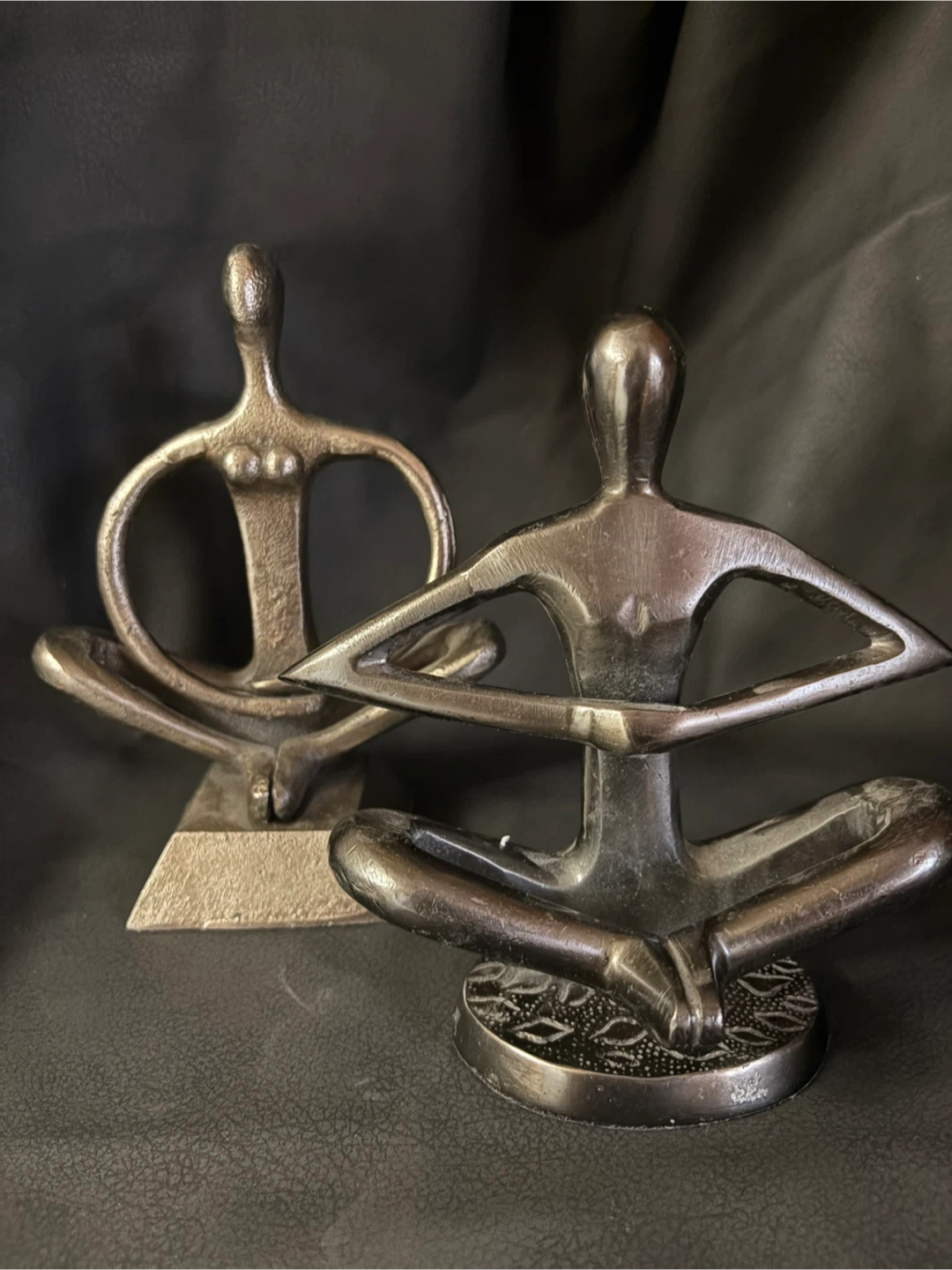 Sculptures Set of Two Bronze Yoga