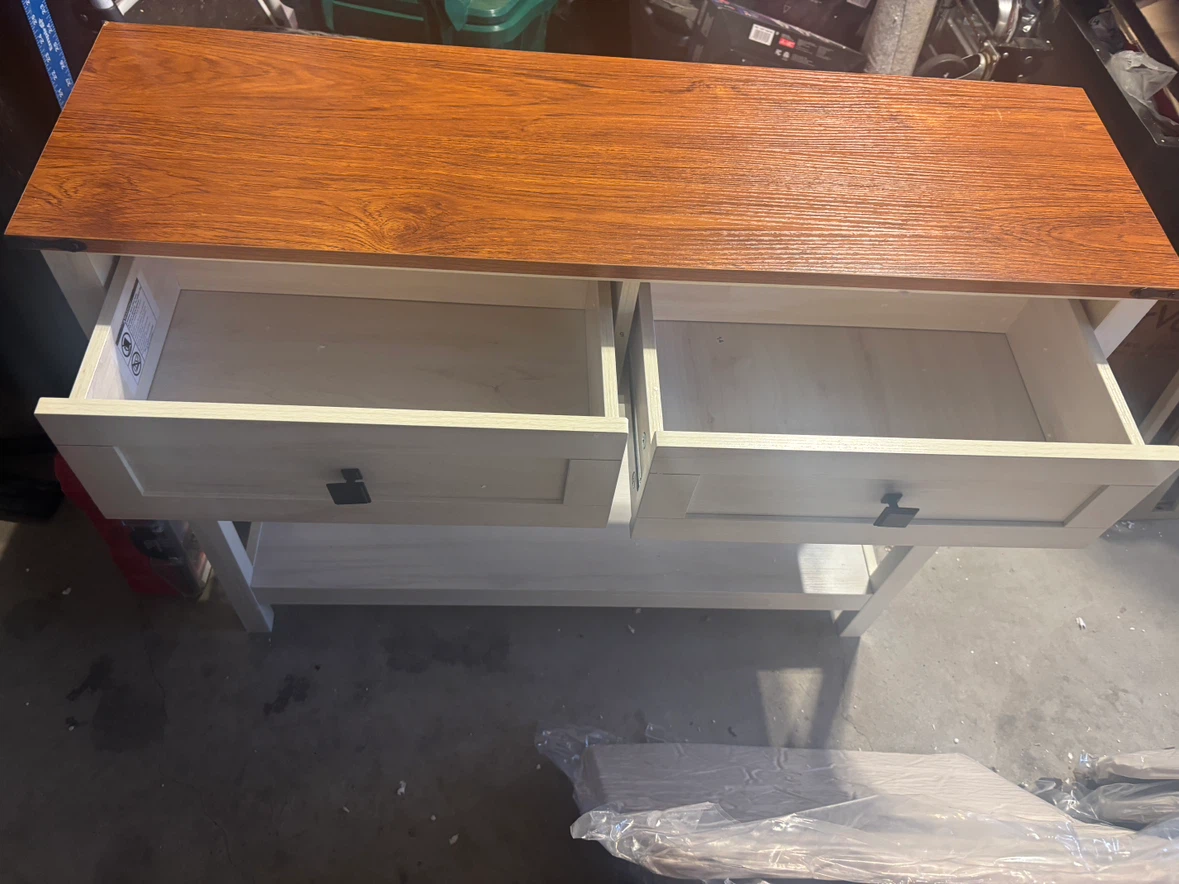 Two-Tone Drawer Entryway Console Table