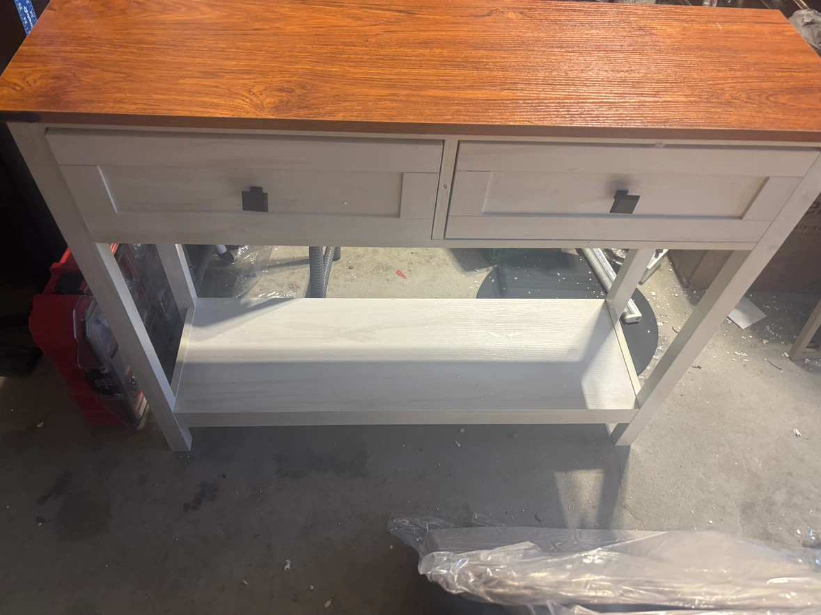 Two-Tone Drawer Entryway Console Table - photo 2