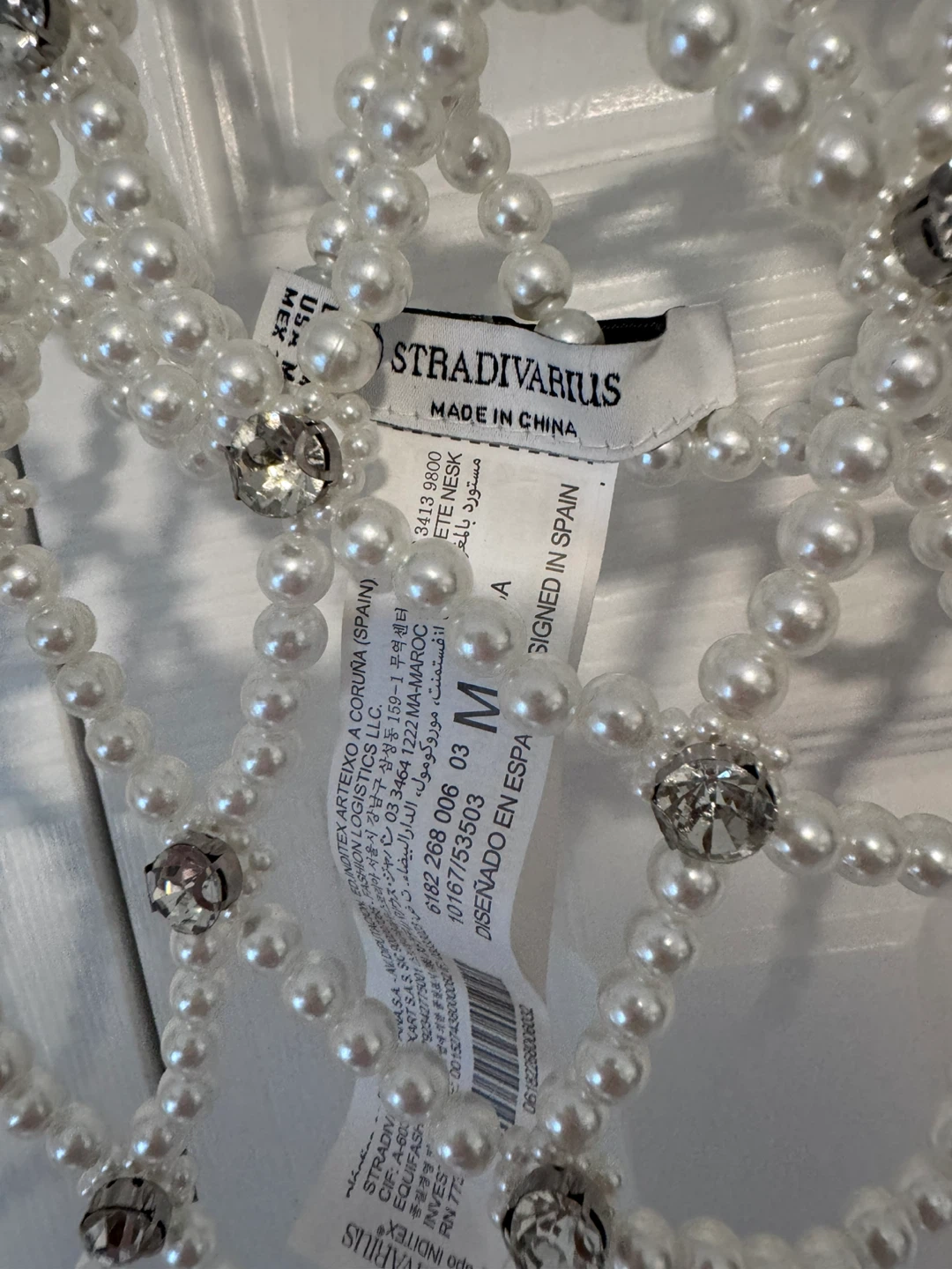 Stradivarius Pearl Beaded Overlay Top - photo 3