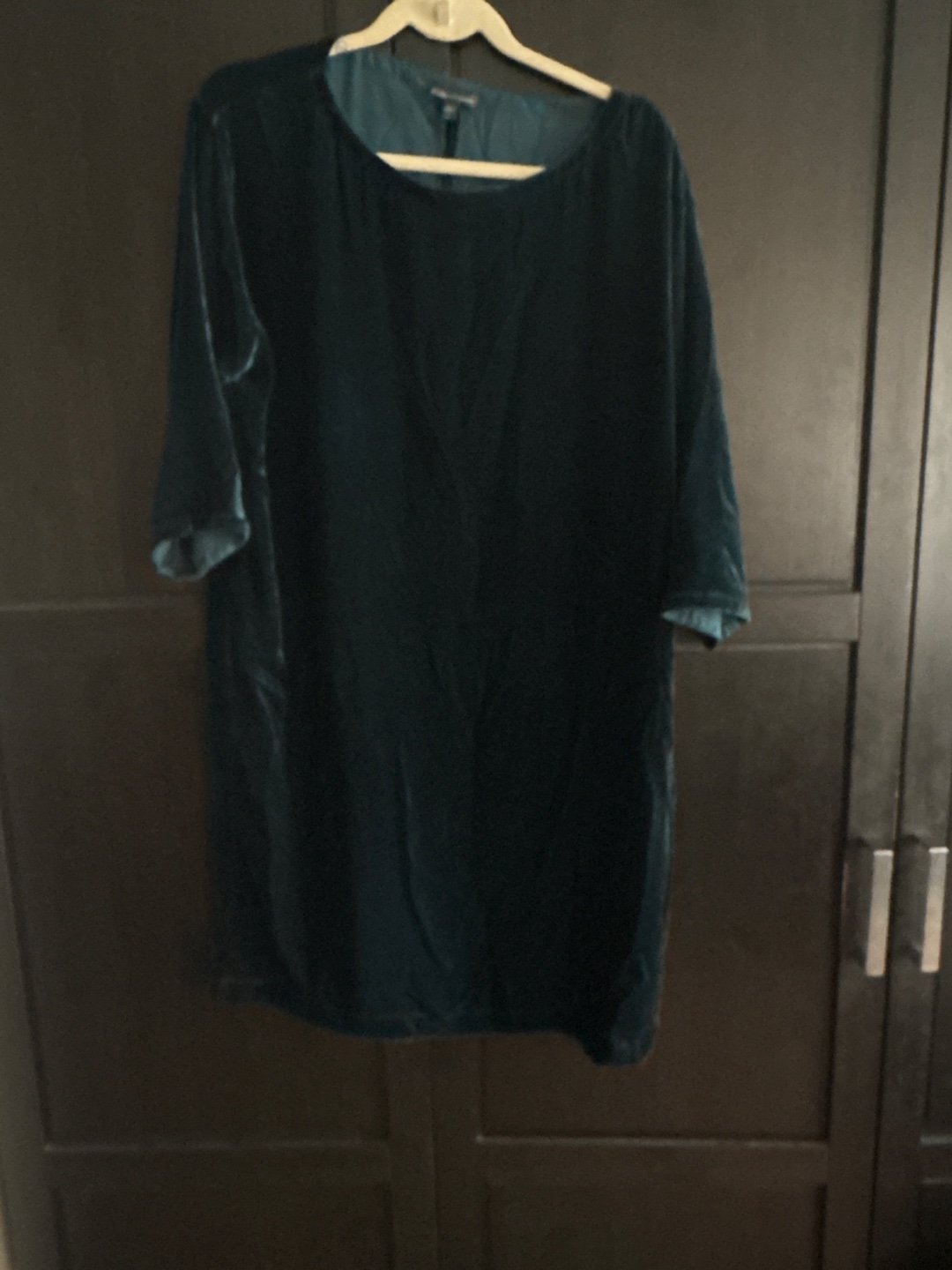Eileen Fisher dark green velvet dress - photo 5