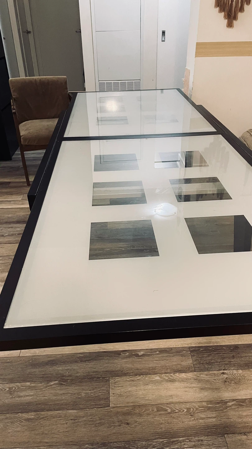 Extendable Black Dining Table with Glass Top - photo 2