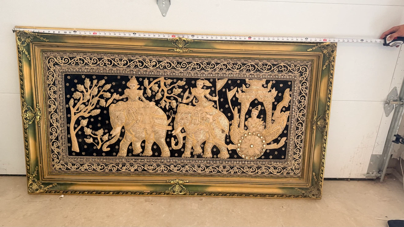 Traditional Thai Elephant Embroidery Kalaga Wall Art - photo 3