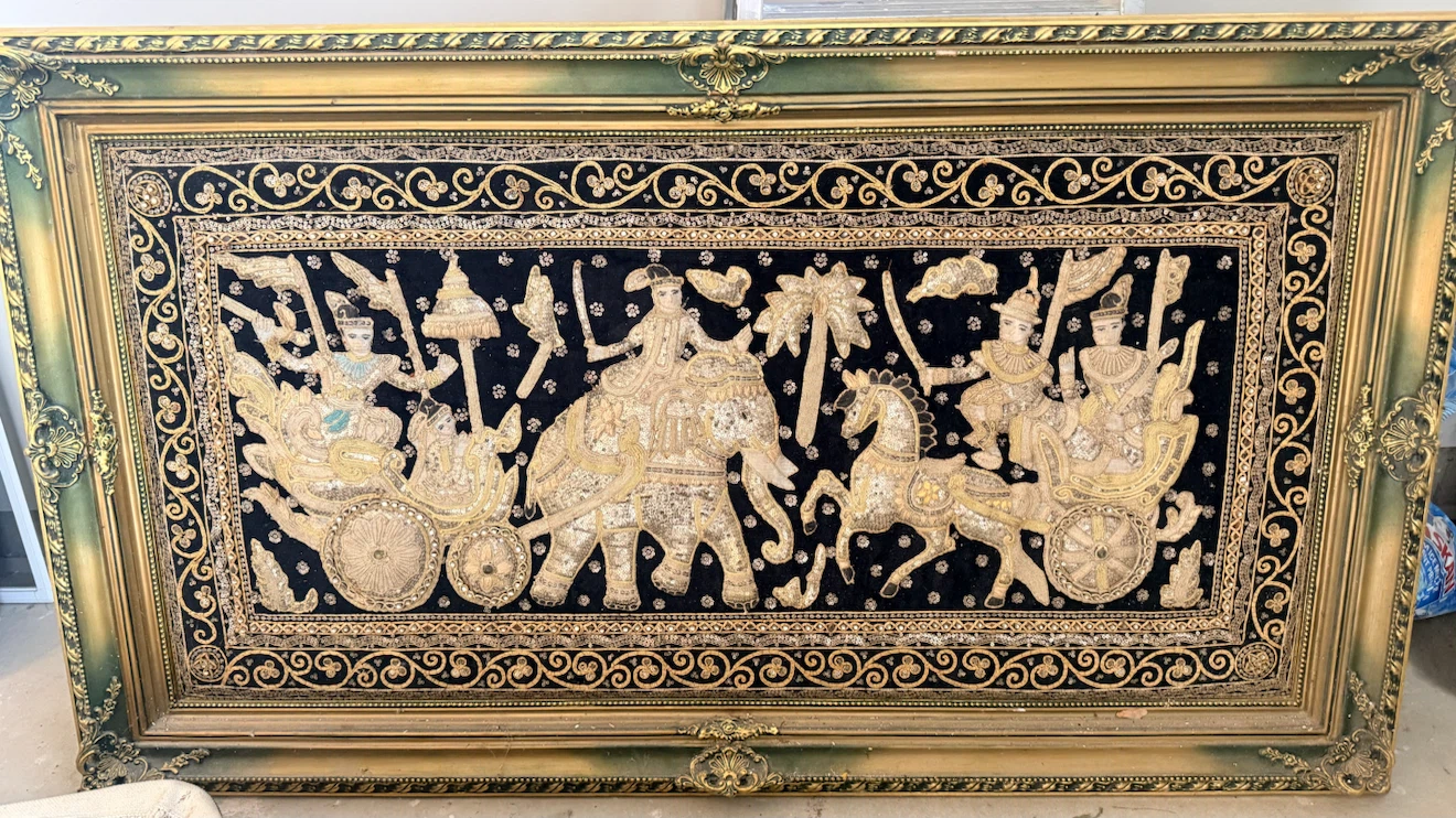 Traditional Thai Elephant Embroidery Kalaga Wall Art - photo 4