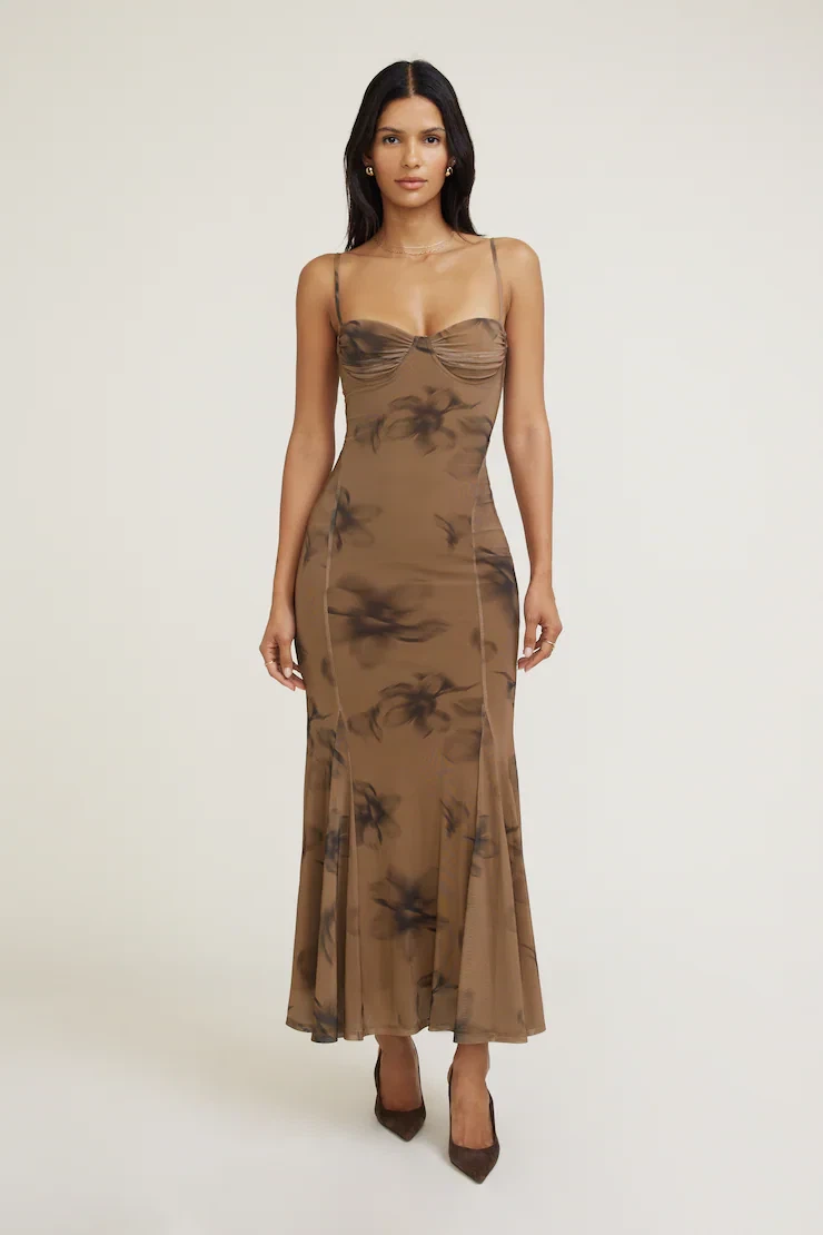 Dynamite- Monet Lace Overlay Maxi Dress
