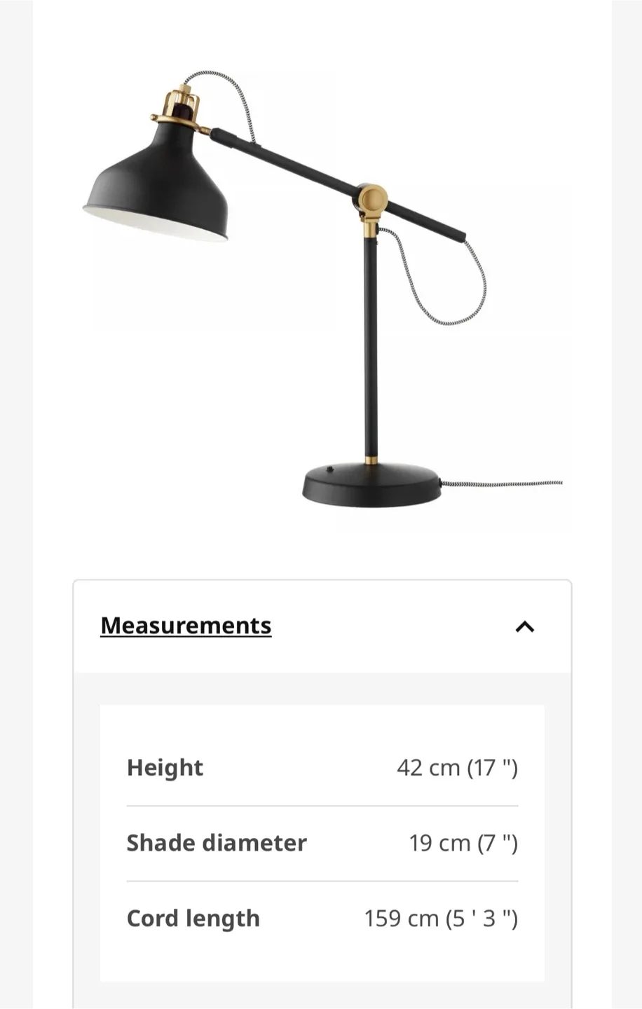 IKEA RANARP desk lamp - black - photo 4