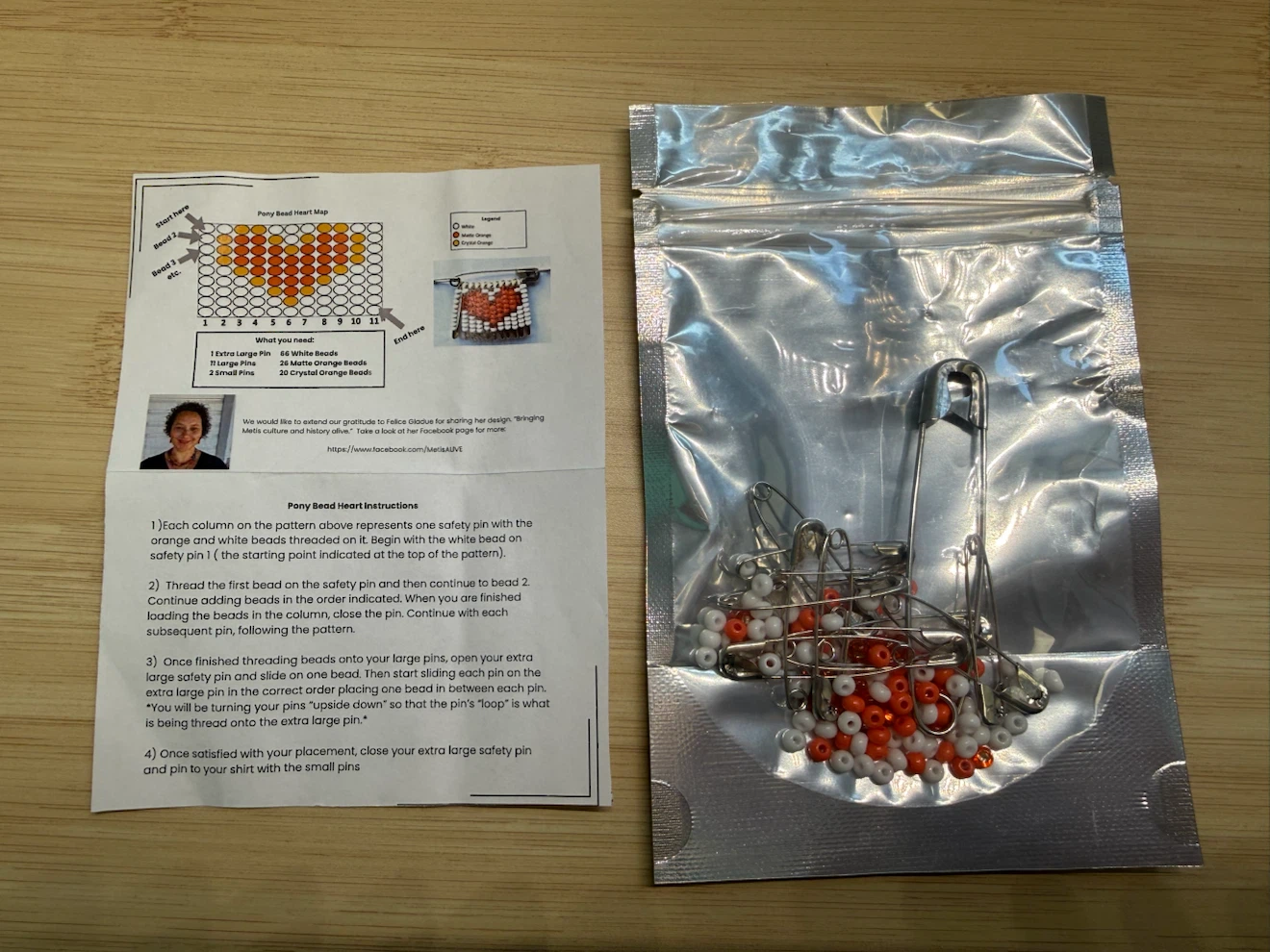 Pony Bead Heart Pin Craft Kit - photo 2