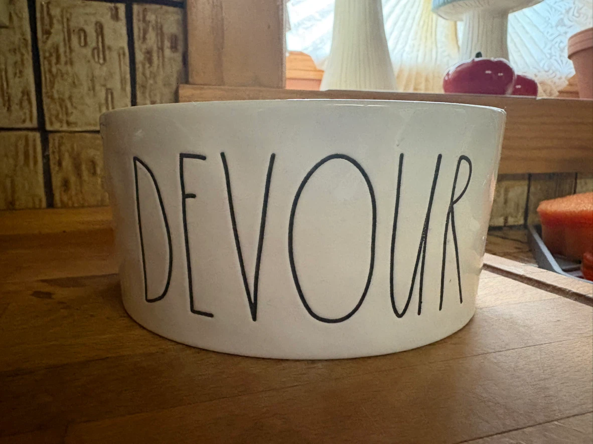 Rae Dunn Devour Ceramic Pet Bowl