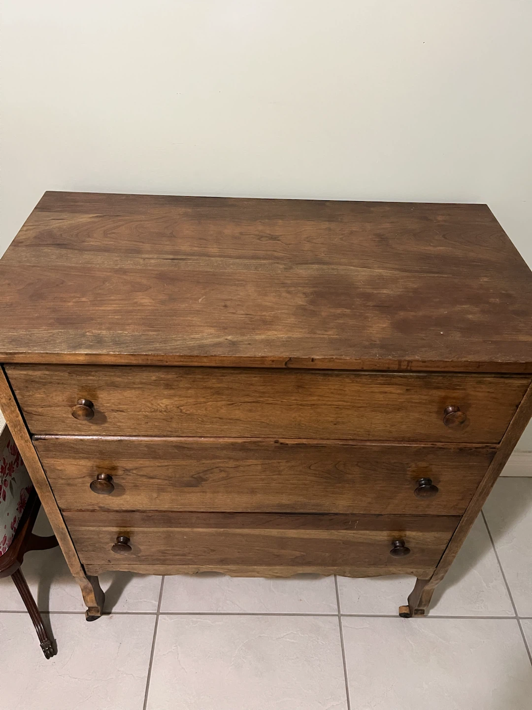 Vintage Wooden Three-Drawer Dresser - photo 2