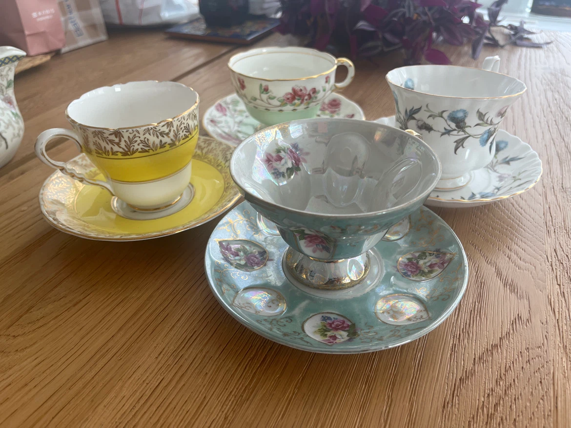 Vintage Bone China Tea Cup and Saucer Set