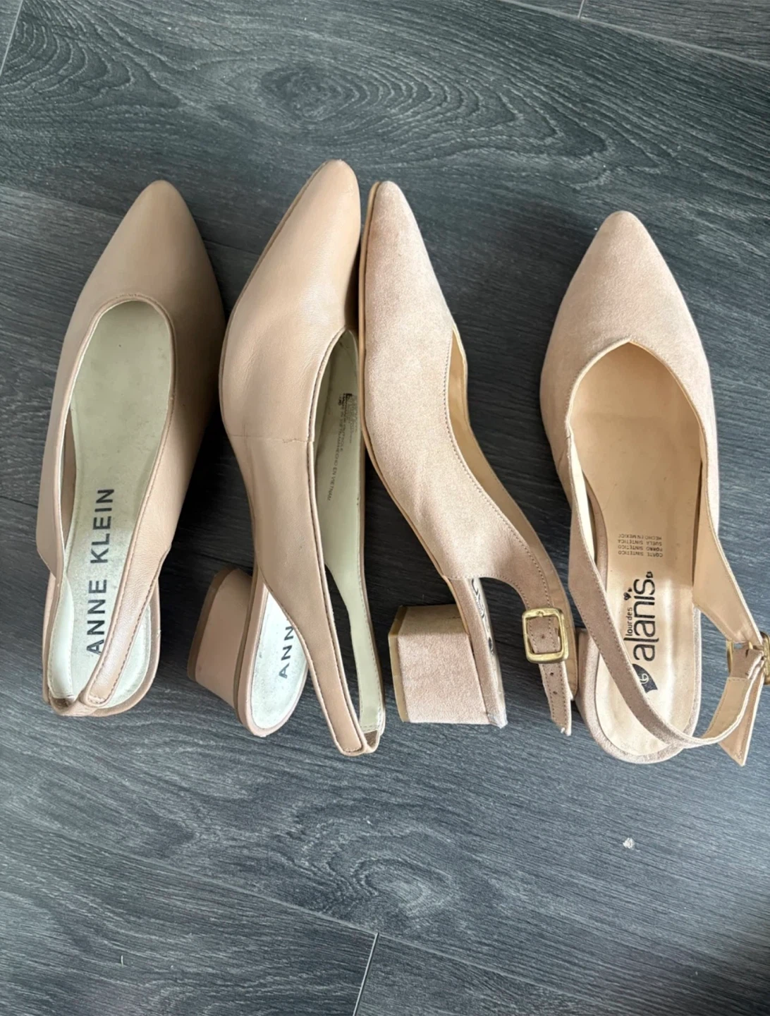Two pairs of neutral slingback heels - photo 2