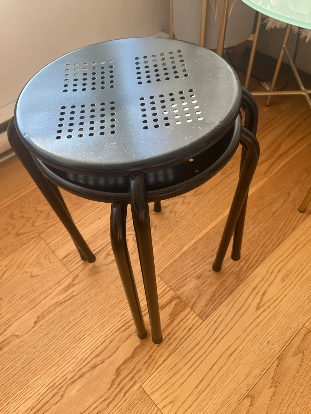 Two IKEA Marius Stools