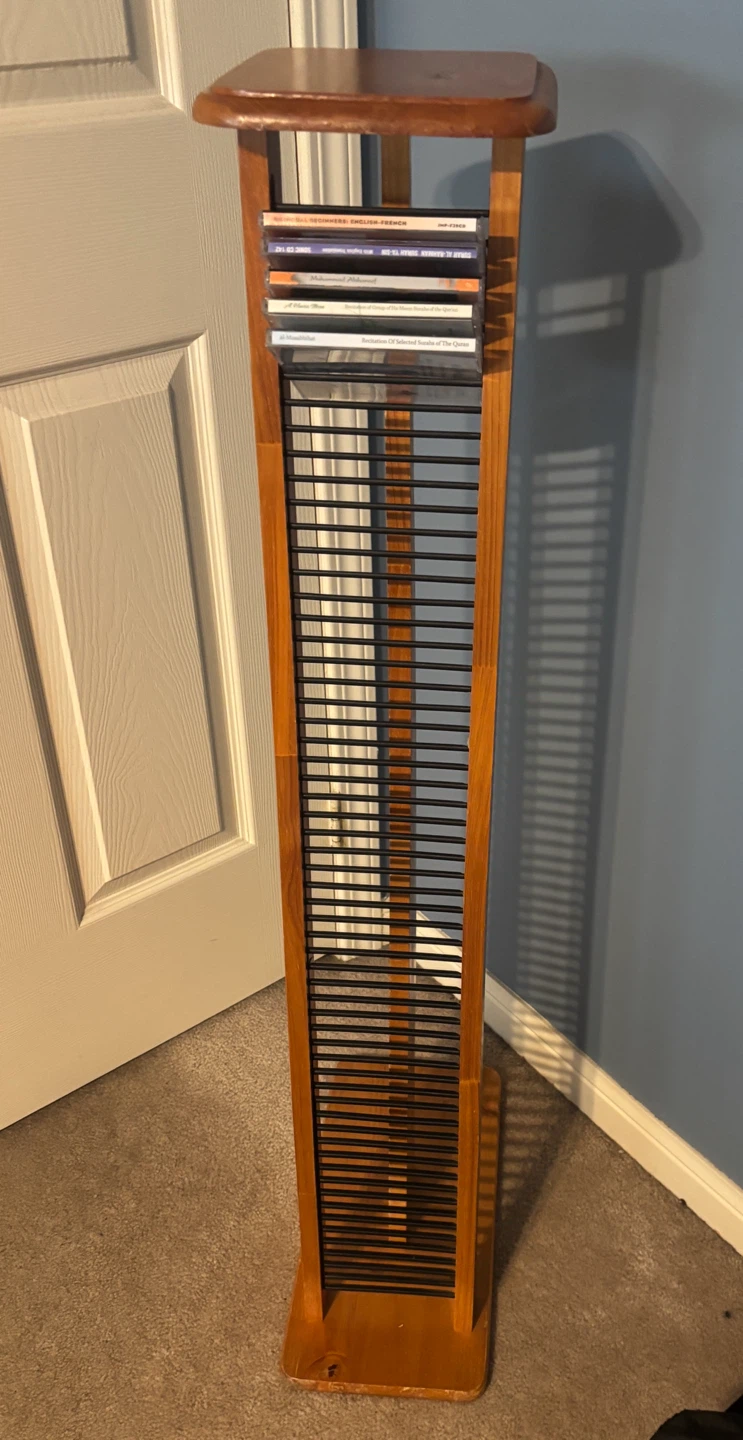 Vintage Freestanding Wooden CD Tower Stand - photo 3