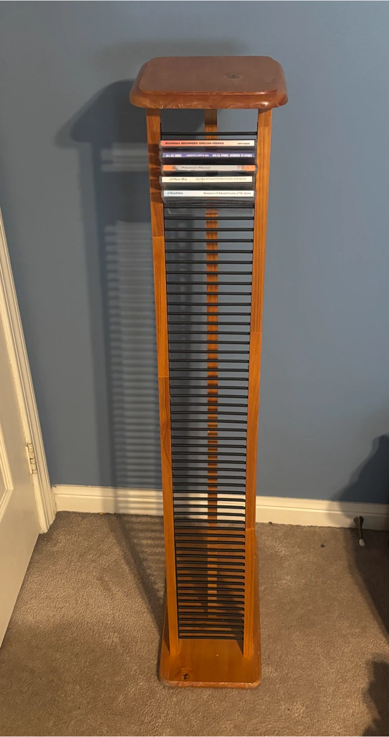 Vintage Freestanding Wooden CD Tower Stand - photo 5