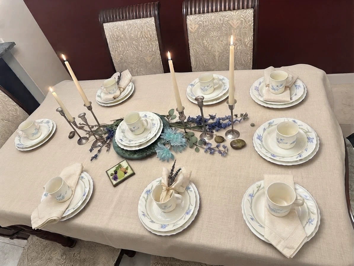 VTG 21-Piece Arcopal France "Diana" Dinnerware Set (Blue Iris) - photo 3