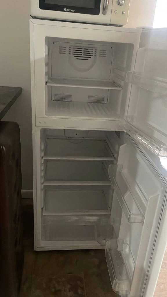 Costway Microwave and White Compact Refrigerator - photo 4