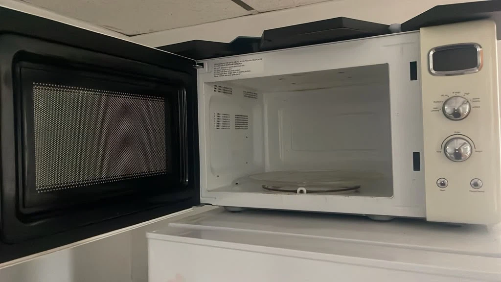 Costway Microwave and White Compact Refrigerator - photo 5